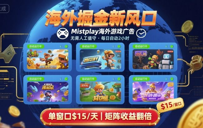 海外掘金新风口，Mistplay海外游戏广告，每日自动运行，单窗口稳入2美刀 ，可矩阵操作【揭秘】-资源教程须哥