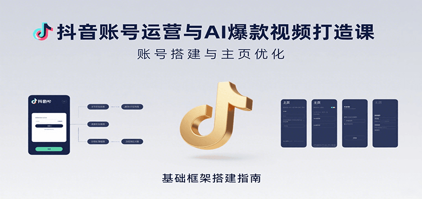 抖音账号运营与AI爆款视频打造课：含账号搭建、运营及多种AI特效视频制作方法-资源教程须哥