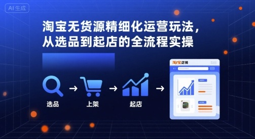 淘宝无货源精细化运营玩法，从选品到起店的全流程实操-资源教程须哥