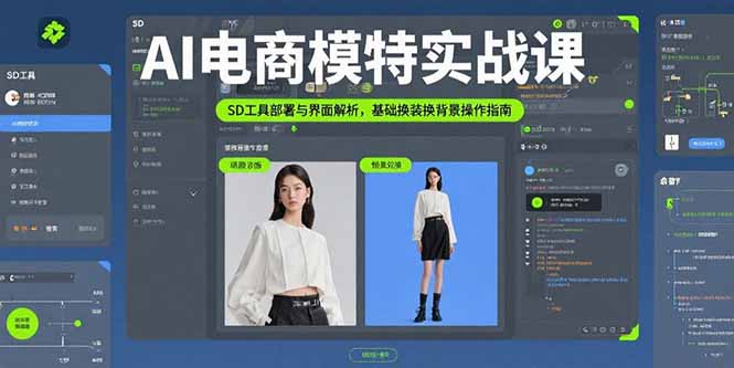 AI电商模特实战课，SD工具部署与界面解析，基础换装换背景操作指南-资源教程须哥