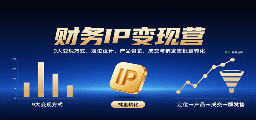 财务IP变现营：9大变现方式、定位设计、产品包装，成交与群发售批量转化-资源教程须哥