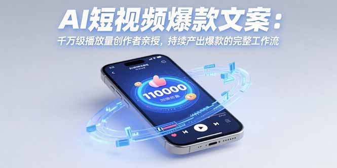 AI短视频爆款文案：千万级播放量创作者亲授，持续产出爆款的完整工作流-资源教程须哥