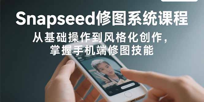 Snapseed修图系统课程：从基础操作到风格化创作，掌握手机端修图技能-资源教程须哥