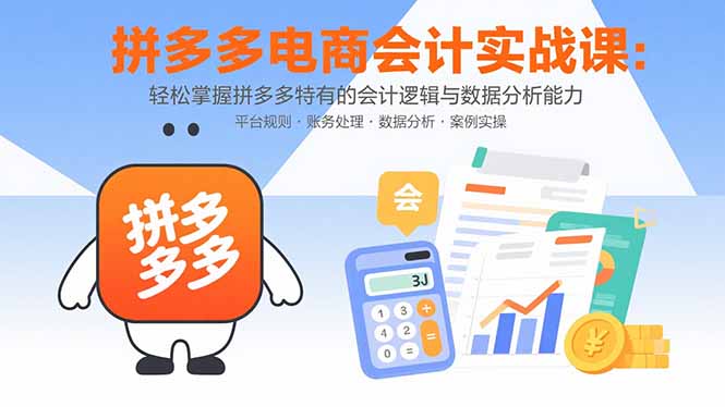 拼多多电商会计实战课：轻松掌握拼多多特有的会计逻辑与数据分析能力-资源教程须哥