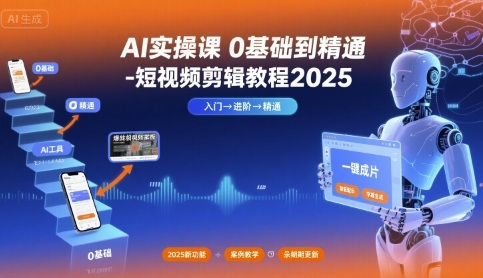 AI实操课0基础到精通-短视频剪辑教程2025-资源教程须哥