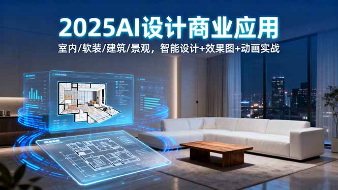 2025AI设计商业应用：室内/软装/建筑/景观，智能设计+效果图+动画实战-资源教程须哥