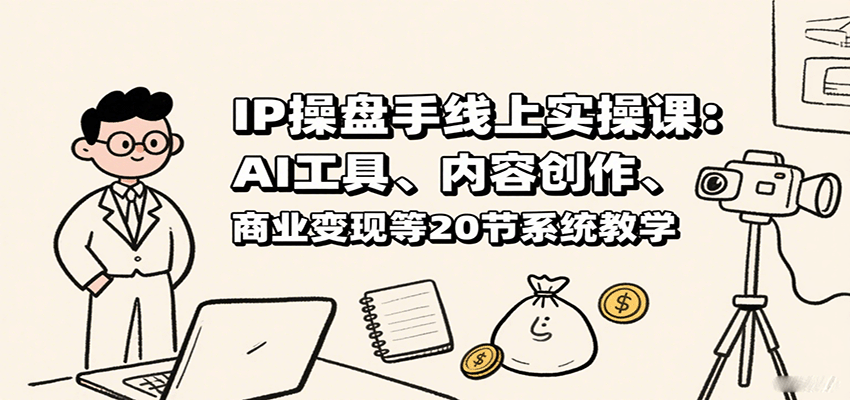 IP操盘手线上实操课：AI工具、内容创作、商业变现等20节系统教学-资源教程须哥