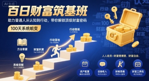百日财富筑基班，助力普通人从认知到行动，带你解锁顶级财富密码-资源教程须哥