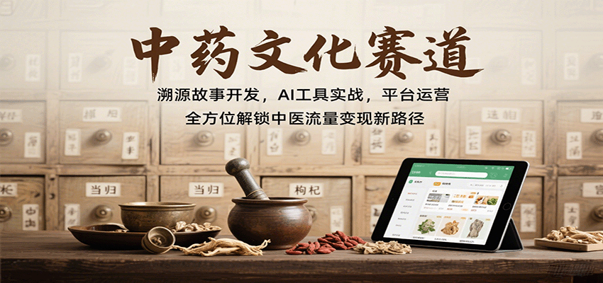 中药文化赛道：溯源故事开发，AI工具实战，平台运营，全方位解锁中医流量变现新路径-资源教程须哥