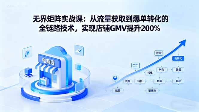 无界矩阵实战课：从流量获取到爆单转化的全链路技术，实现店铺GMV提升200%-资源教程须哥