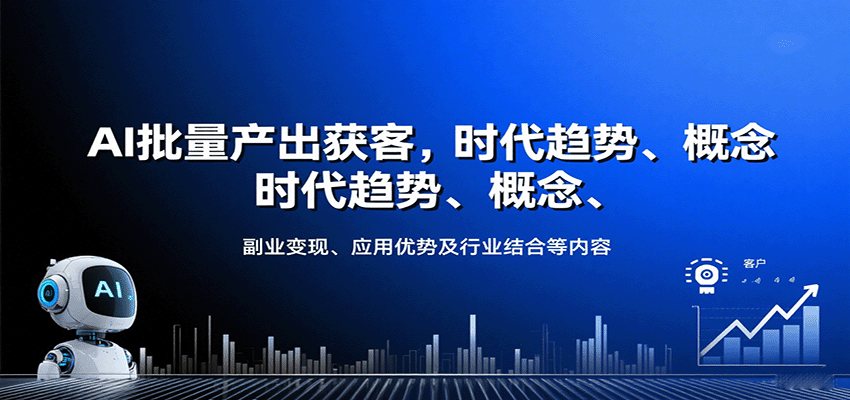 AI批量产出获客，时代趋势、概念、副业变现、应用优势及行业结合等内容-资源教程须哥