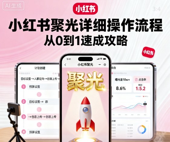 小红书聚光详细操作流程,小红书聚光从0到1速成攻略-资源教程须哥