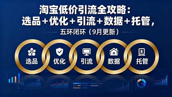 淘宝低价引流全攻略：选品＋优化＋引流＋数据＋托管，五环闭环(9月更新-资源教程须哥