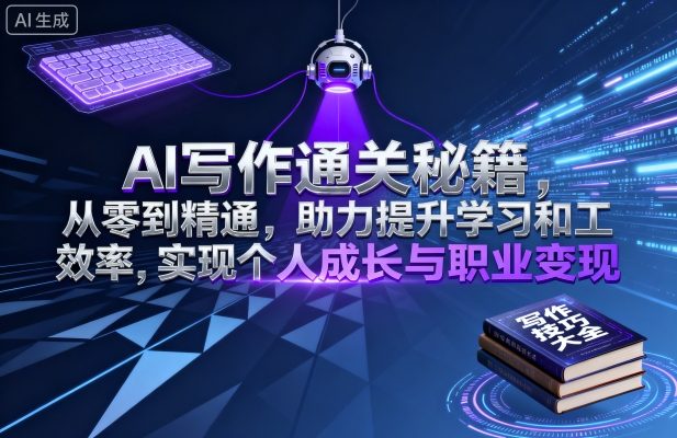 AI写作通关秘籍，从零到精通，助力提升学习和工作效率，实现个人成长与职业变现-资源教程须哥