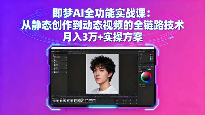 即梦AI全功能实战课：从静态创作到动态视频的全链路技术 月入3万+实操方案-资源教程须哥