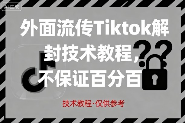 外面流传Tiktok解封技术教程，不保证百分百，具体自测-资源教程须哥