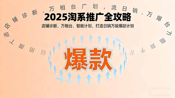 2025淘系推广全攻略,店铺诊断、万相台、智能计划,打造日销万级爆款计划-资源教程须哥