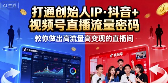 25年直播9-10两期线下课，打通创始人IP，抖音+视频号直播流量密码，教你做出高流量高变现的直播间-资源教程须哥