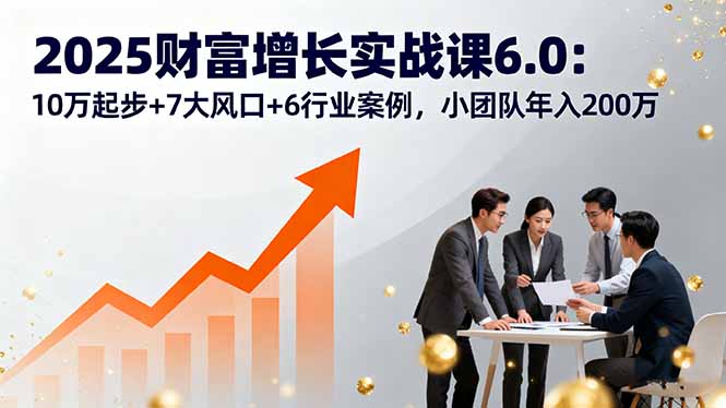 2025财富增长实战课6.0:10万起步+7大风口+6行业案例,小团队年入200万-资源教程须哥