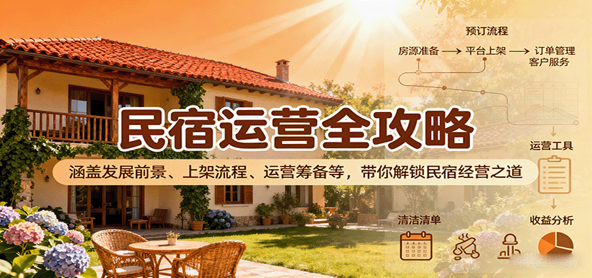 民宿运营全攻略：涵盖发展前景、上架流程、运营筹备等，带你解锁民宿经营之道-资源教程须哥