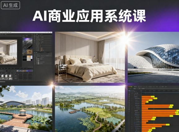 AI商业应用系统课，室内-软装-建筑-景观，智能设计+效果图+动画画实战-资源教程须哥