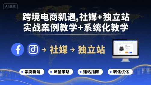 跨境电商新机遇，社媒+独立站，实战案例教学+系统化教学-资源教程须哥
