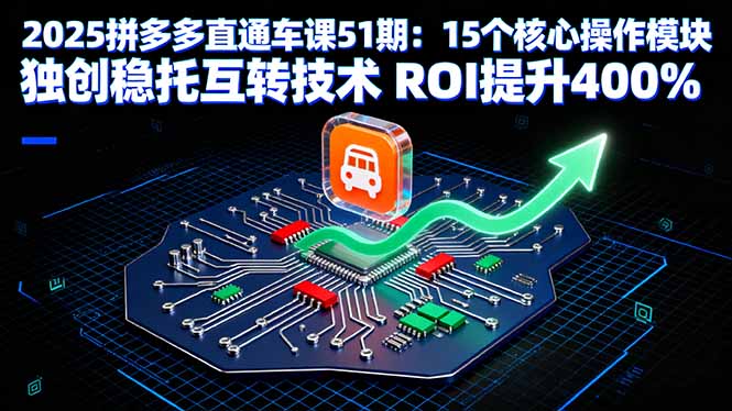 2025拼多多直通车课51期：15个核心操作模块 独创稳托互转技术 ROI提升400%-资源教程须哥