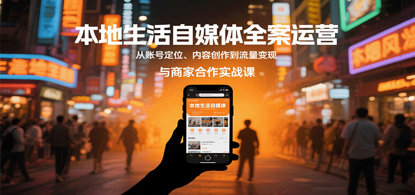 本地生活自媒体全案运营，从账号定位、内容创作到流量变现与商家合作实战课-资源教程须哥