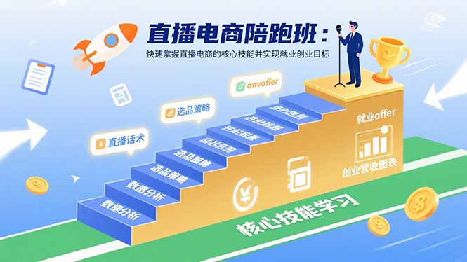 直播电商陪跑班：快速掌握直播电商的核心技能并实现就业/创业目标-资源教程须哥