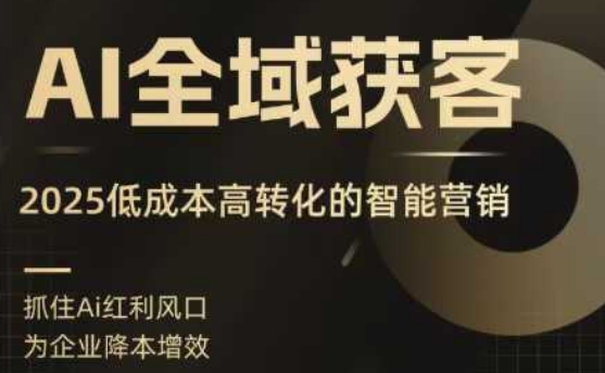 AI全域获客实训营，2025低成本高转化的智能营销，精准找客，高效营销-资源教程须哥