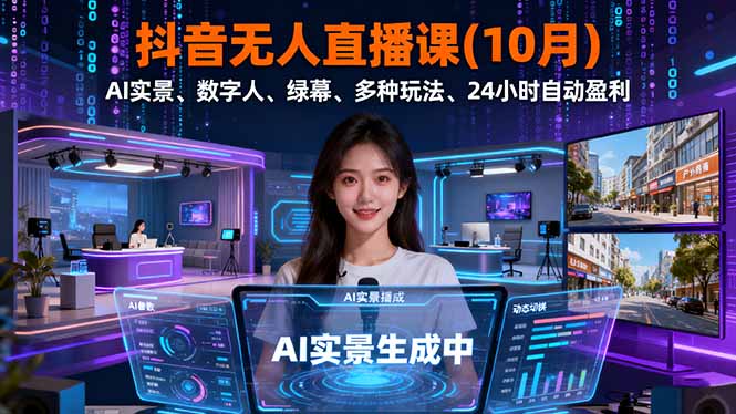 抖音无人直播课(10月-资源教程须哥