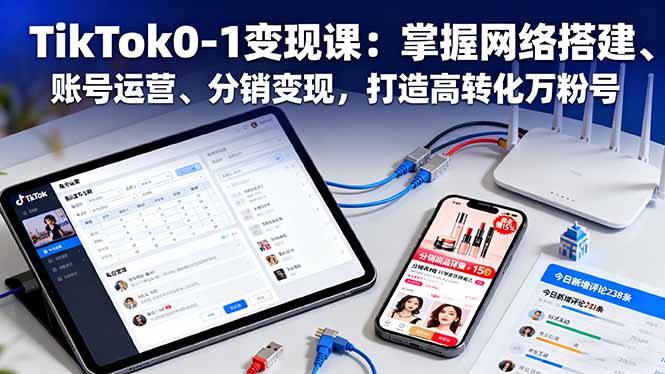 TikTok0-1变现课：掌握网络搭建、账号运营、分销变现，打造高转化万粉号-资源教程须哥