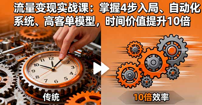 流量变现实战课：掌握4步入局、自动化系统、高客单模型，时间价值提升10倍-资源教程须哥