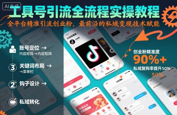 工具号引流全流程保姆级实操教程，全平台精准引流创业粉，最前沿的私域变现技术赋能-资源教程须哥