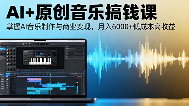 AI+原创音乐搞钱课：掌握AI音乐制作与商业变现，月入6000+低成本高收益-资源教程须哥