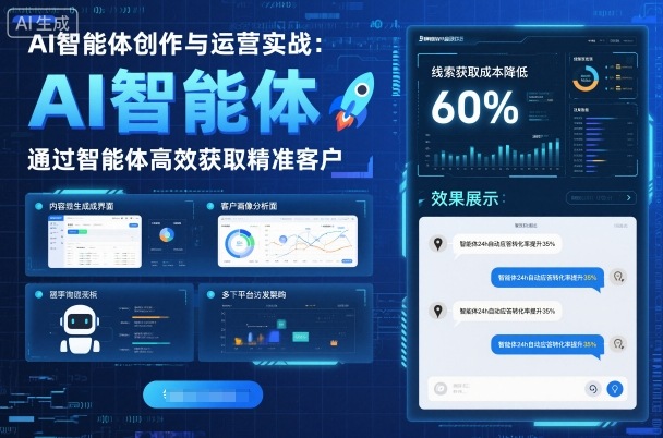 AI智能体创作与运营实战，实体门店通过智能体高效获取精准客户-资源教程须哥