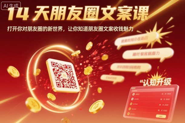 14天朋友圈文案课，打开你对朋友圈的新世界，让你知道朋友圈文案收钱魅力-资源教程须哥
