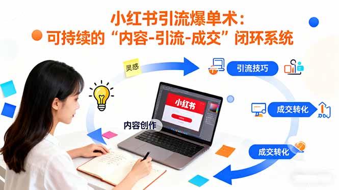 小红书引流爆单术：构建一套低成本 可持续的“内容-引流-成交”闭环系统-资源教程须哥