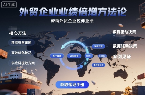 外贸企业业绩倍增方法论，帮助外贸企业拉伸业绩-资源教程须哥