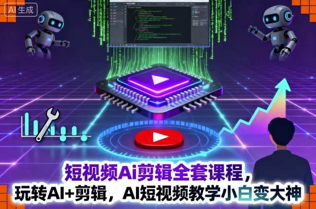 短视频Ai剪辑全套课程，玩转AI+剪辑，AI短视频教学小白变大神-资源教程须哥