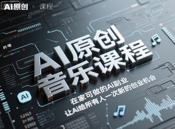 AI原创音乐课程，在家可做的Ai副业，让Ai给所有人一次新的创业机会-资源教程须哥