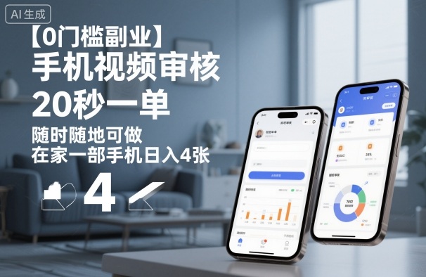 【0门槛副业】手机视频审核，20秒一单，随时随地可做，在家一部手机日入4张【揭秘】-资源教程须哥