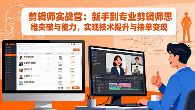 剪辑师实战营：新手到专业剪辑师思维突破与能力，实现技术提升与接单变现-资源教程须哥