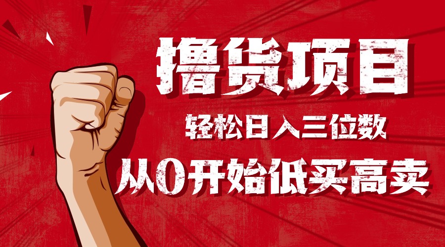 手把手教你撸货，从0开始低买高卖，小白轻松实现日入三位数!!!-资源教程须哥