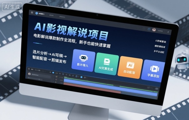 AI影视解说项目，电影解说爆款制作全流程，新手也能快速掌握-资源教程须哥