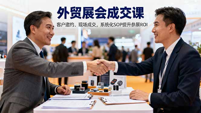 外贸展会成交课，含目标制定、客户邀约、现场成交，系统化SOP提升参展ROI-资源教程须哥