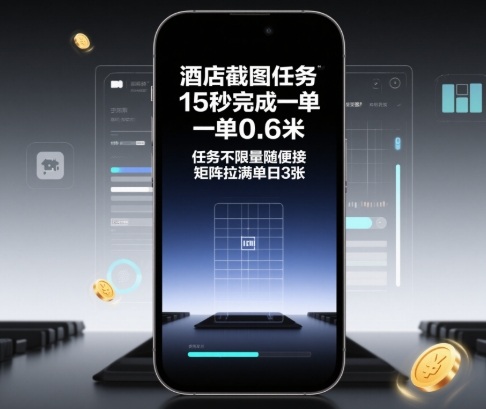 酒店截图任务，15秒完成一单，一单0.6米，任务不限量随便接，矩阵拉满单日3张【揭秘】-资源教程须哥
