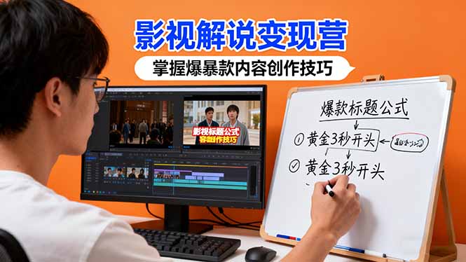 影视解说变现营：通过30+实战案例爆款内容创作技巧，掌握影视解说盈利密码-资源教程须哥