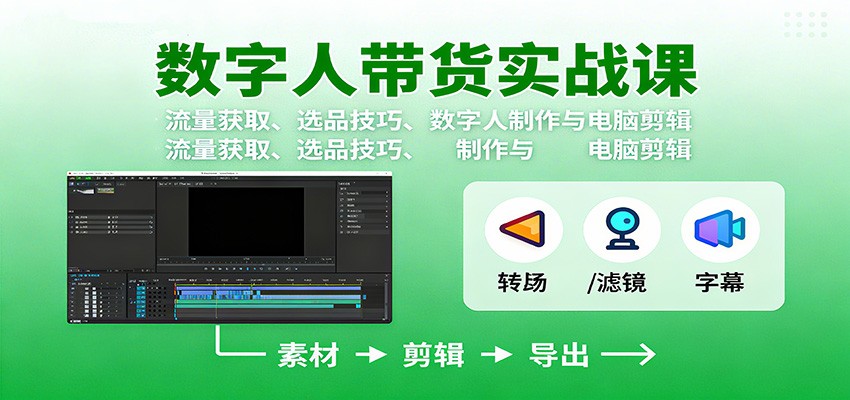 数字人变现实战课：流量获取、选品技巧、数字人制作与电脑剪辑-资源教程须哥
