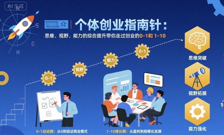个体创业指南针，思维、视野、能力的综合提升带你走过创业的0-1和1-10【音频】-资源教程须哥
